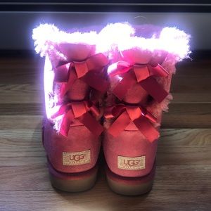 Pink Ugg Australia Bow Boots